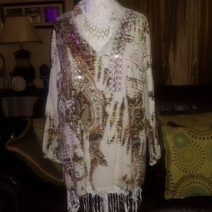 Lightweight cream base printed shirt gently worn